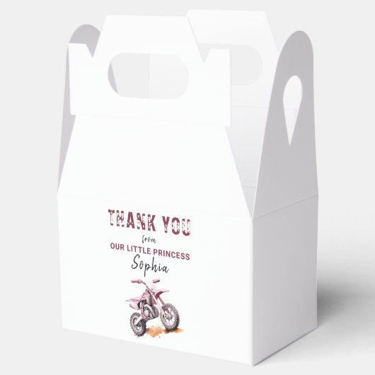編集可能ピンクモーターバイクダートバイク誕生日 フェイバーボックス (オープン)