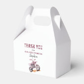 編集可能ピンクモーターバイクダートバイク誕生日 フェイバーボックス (正面サイド)