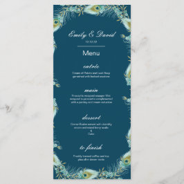 編集可能ピーコックメニュ結婚ー、のメニュー、ベビーシャワー メニュー