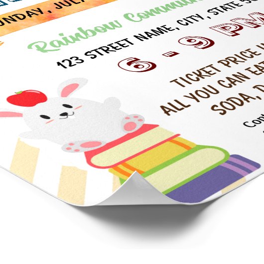 編集可能ファミリーリテラシーナイトフライヤー ポスター (角)