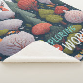 編集可能ファンタジーヤーンの森の鳥と木 シェルパブランケット (3/4)