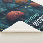 編集可能ファンタジーヤーンの森の鳥と木 シェルパブランケット (3/4)