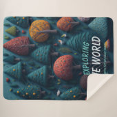 編集可能ファンタジーヤーンの森の鳥と木 シェルパブランケット (正面(横))