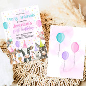 編集可能ファームガール誕生日招待状ピンクファーム 招待状