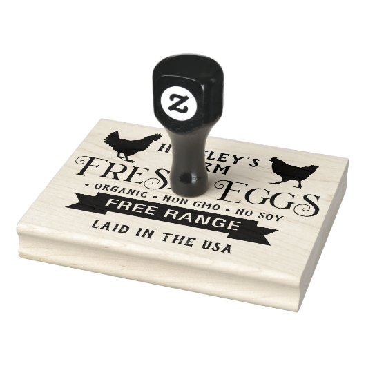編集可能ファームフレッシュエッグカートンスタンプヘンバナー ラバースタンプ (スタンプ)