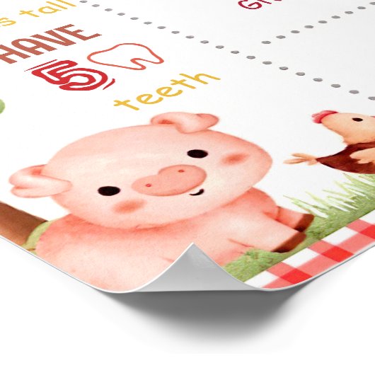 編集可能ファーム誕生日マイルストーンのポスターテンプレート ポスター (角)