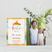 編集可能フィエスタ誕生日フォト招待状 招待状 (スタンド正面)