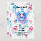 編集可能フェアリー誕生日招待状 招待状 (正面/裏面)