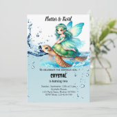 編集可能フェアリー誕生日招待状 招待状 (スタンド正面)