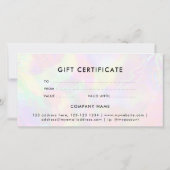 編集可能フェイクホログラフィエレガントックギフト証明書 (裏面)