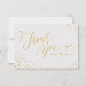 編集可能フェイク金ゴールドグリッター書感謝していは サンキューカード (正面)