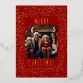 編集可能フォイルクリスマスカードテンプレート2枚の写真 箔シーズンカード (正面)