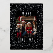 編集可能フォイルクリスマスカードテンプレート2枚の写真 箔シーズンカード (正面)