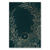 編集可能フォイル金ゴールドエメラルドリース結婚ズ テーブルナンバー (裏面)