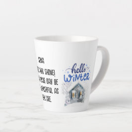 編集可能フォトカラー名書付休日ギフトホワイト カフェラテマグ