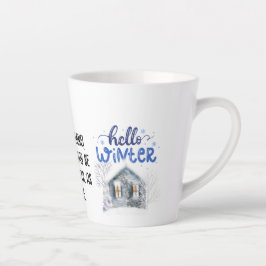 編集可能フォトカラー名書付休日ギフトホワイト カフェラテマグ