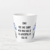 編集可能フォトカラー名書付休日ギフトホワイト カフェラテマグ (正面)