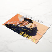 編集可能フォトカレッジ卒業ゴールドフォイルI 箔招待状 (回転した状態)