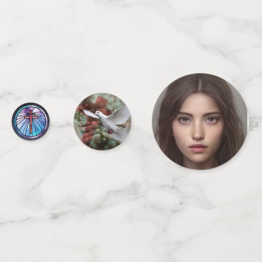 編集可能フォトクリスチャンカトリック聖餐式 コンフェッティ (裏面)