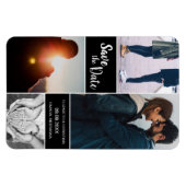 編集可能フォトコラージュモダン日付を保存する マグネット (横)