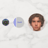 編集可能フォトバー（ユダヤ教の）バル・ミツバー コンフェッティ (裏面)