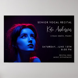 編集可能フォトミュージックコンサートのリサイタルテンプレート ポスター