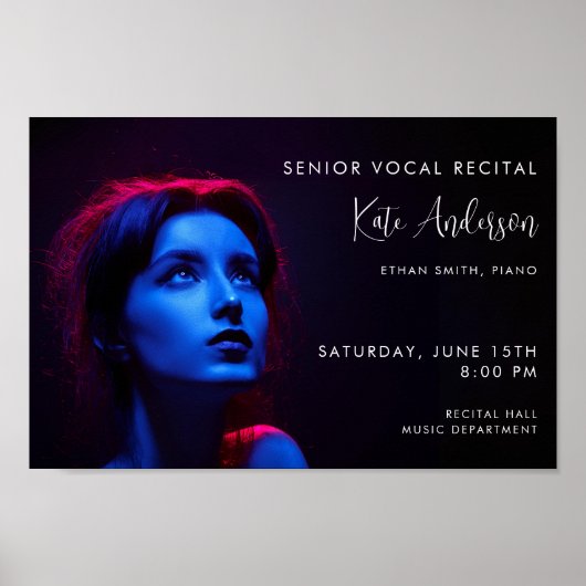 編集可能フォトミュージックコンサートのリサイタルテンプレート ポスター (正面)