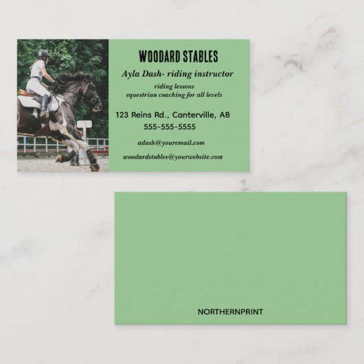 編集可能フォトライディングインストラクター 名刺 (正面/裏面)