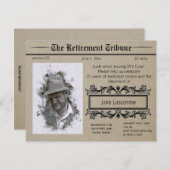 編集可能フォトヴィンテージルック退職招待状 招待状 (正面/裏面)