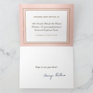 編集可能フォーマルブラック金ゴールドミュージックノート金ゴールド縁ど カード