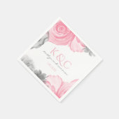 編集可能フラワーカラー!水の色結婚のナプキン スタンダードカクテルナプキン (角)