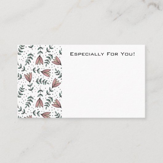 編集可能フラワーショップブティックブーケメッセージカード 名刺 (正面)