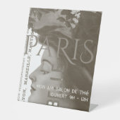 編集可能フランスのパリウィメンビジネスショップまたはサロン 台座サイン (正面)