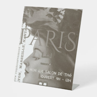 編集可能フランスのパリウィメンビジネスショップまたはサロン 台座サイン