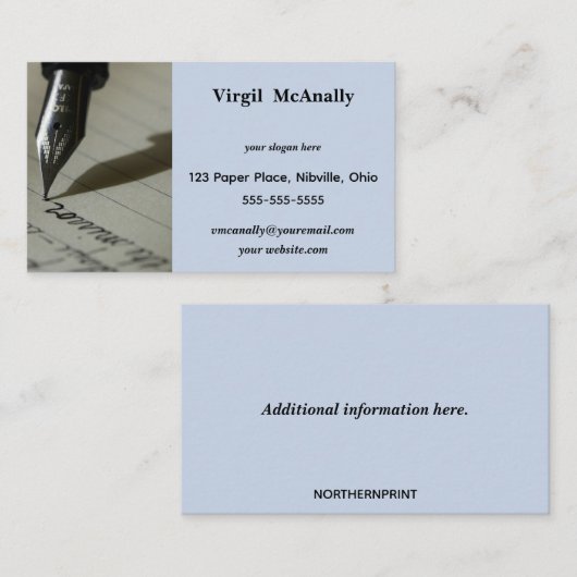 編集可能フリーランスのライター 名刺 (正面/裏面)