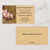 編集可能フリーレンジピグファーム 名刺 (正面/裏面)