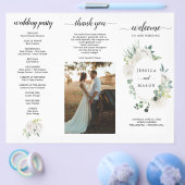 編集可能フルーアジョリートリフォールド結婚式 プログラム チラシ (シングル)