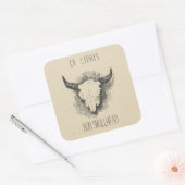 編集可能フレデリックレミートンカウトスカル蔵書票 スクエアシール (封筒)