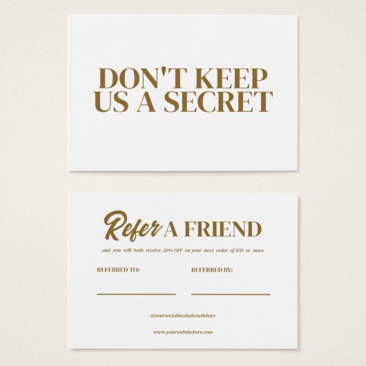 編集可能フレンド参照テンプレートプロファイルカード (正面&裏面)