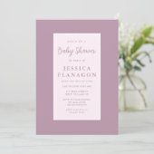 編集可能フレ縁どームピンクパープルガール赤ちゃんシャワー 招待状 (スタンド正面)