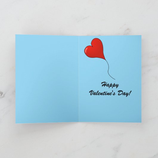 編集可能フローティングハート熱気球バレンタイン カード (内部)