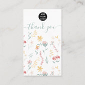 編集可能フローラかわいい感謝していイラストレーションあなた 名刺 (正面)