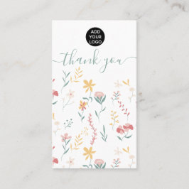 編集可能フローラかわいい感謝していイラストレーションあなた 名刺