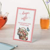 編集可能フローラアップルおむつラッフルテーブルサイン 台座サイン (インサイチュ)