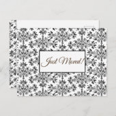 編集可能フローラダマスク黒オンホワイト移動 ポストカード (正面/裏面)