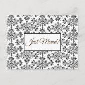 編集可能フローラダマスク黒オンホワイト移動 ポストカード (正面)