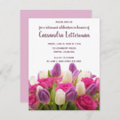 編集可能フローラブーケ誕生日招待状 招待状 (正面/裏面)