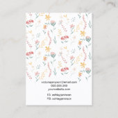 編集可能フローラロゴジュエリーイヤリングネックレス 名刺 (裏面)