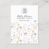 編集可能フローラロゴジュエリーイヤリングネックレス 名刺 (正面)