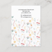 編集可能フローラロゴジュエリーヘアクリップのバー 名刺 (裏面)